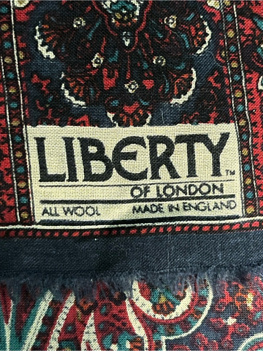 Liberty of London All Wool Paisley Scarf 51" Square